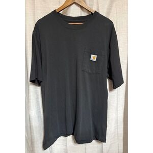 Carhartt Mens L Black Loose Fit Short Sleeve Pocket T-Shirt Workwear K87